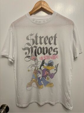 🌟 4 for $20 Warner Bros. Looney Tunes White Tee with Black Print